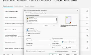 Ustawienia drukowania dwustronnego w oknie preferencji drukarki Canon TS6300. Zaznacz pole "Drukowanie dwustronne", aby dowiedzieć się, jak drukować dwustronnie.