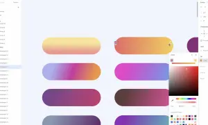 Projektant edytuje gradient, przesuwając strzałka w prawo, aby dostosować kolory.