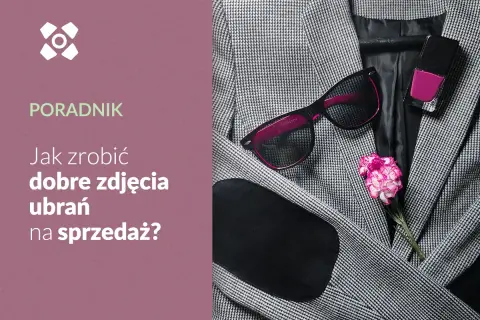 Poradnik: Jak zrobić dobre zdjęcia ubrań na sprzedaż? Elegancka marynarka, okulary, lakier do paznokci i kwiat.