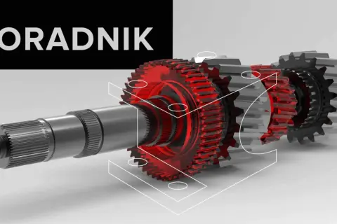 Poradnik z wykorzystaniem IronCAD do wizualizacji mechanizmu zębatek.