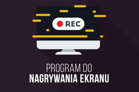 Ikona monitora z napisem "REC" symbolizuje program do nagrywania ekranu.