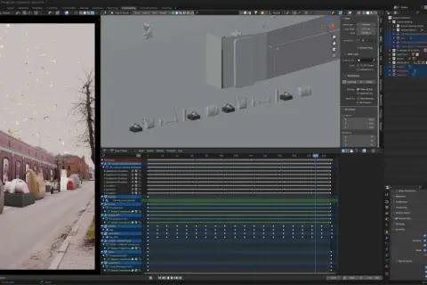 Tworzenie efektów wizualnych (vfx co to) w Blenderze: animacja obiektów, dodawanie tekstur i ustawianie kamery.