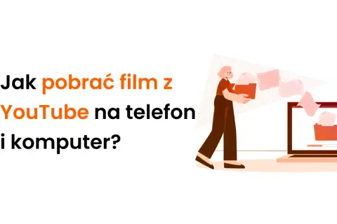 Jak pobrać film z YouTube na telefon i komputer? Ilustracja pokazuje proces przenoszenia plików.