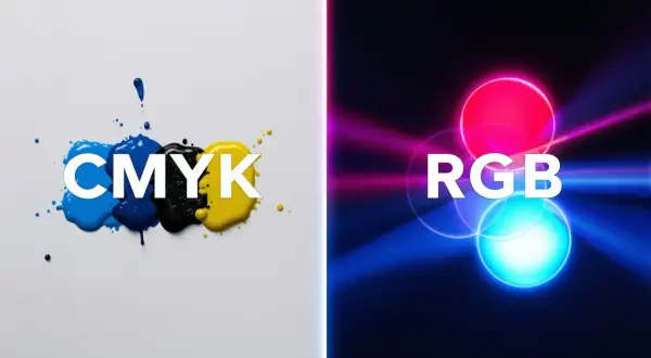 CMYK: niebieski, cyjanowy kolor, czarny i żółty tusz. RGB: czerwone, zielone i niebieskie światła.
