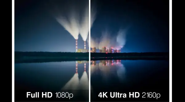 Porównanie jakości obrazu: Full HD 1080p (rozmazane) vs 4K Ultra HD 2160p (wyraźne). Dowiedz się, jak zmienić rozdzielczość zdjęcia dla lepszego efektu.