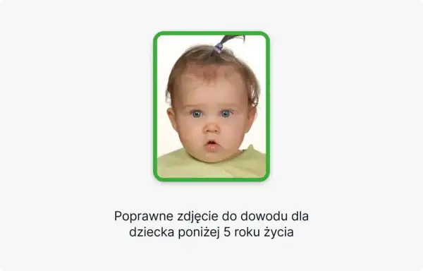 Urocze dziecko z niebieskimi oczami i kucykiem, idealne zdjęcie do paszportu dla malucha poniżej 5 roku życia.