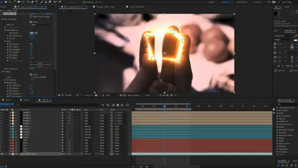 Efekt płonących palców w After Effects. Tutorial pokazuje jak stworzyć ten efekt.